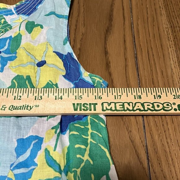 TALBOTS Linen Tank Top Women’s Size XS Floral ColorfulSleeveless Blouse Light - Picture 4 of 8